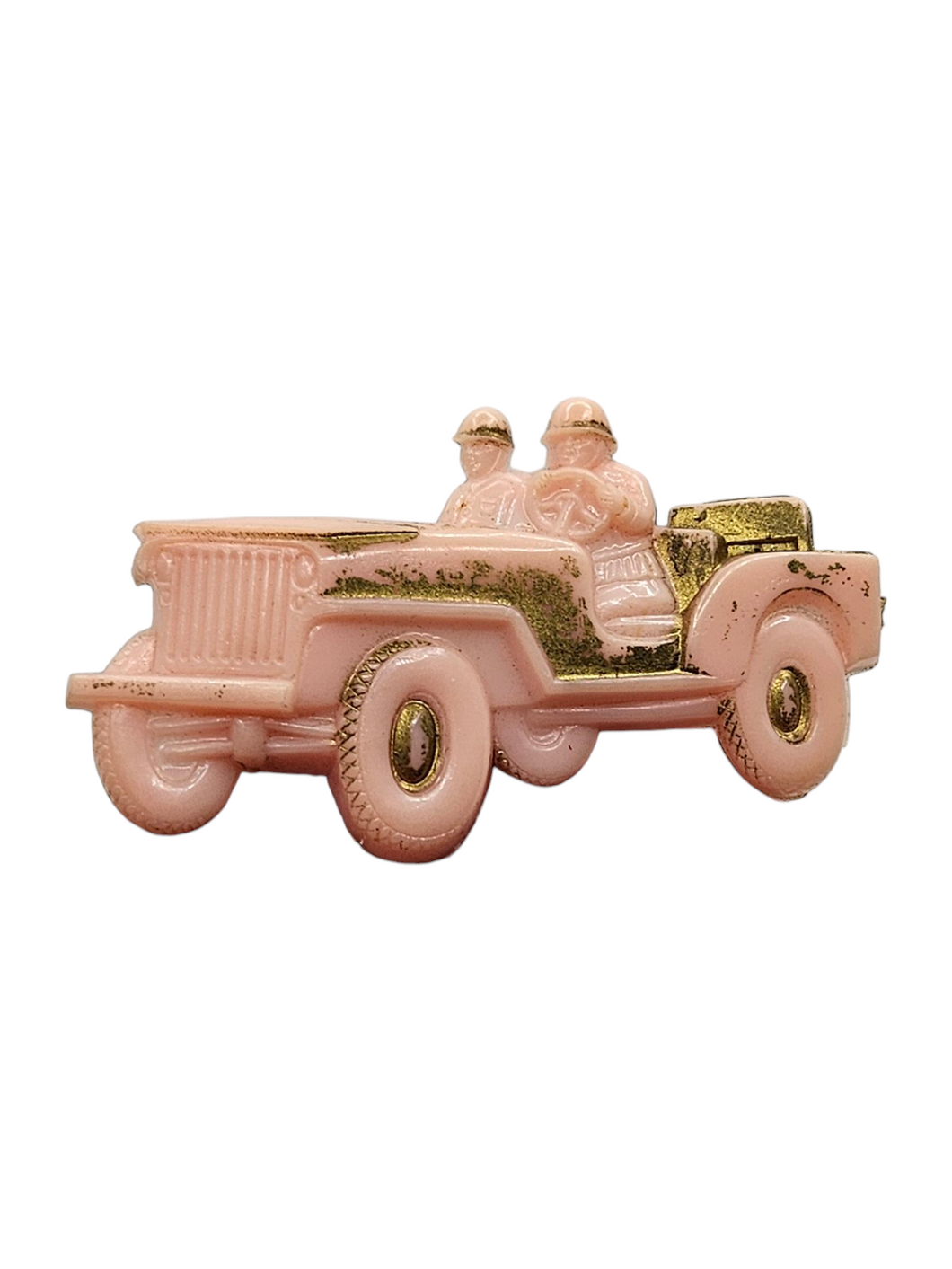 1940s World War Two Rare Pink Jeep Brooch