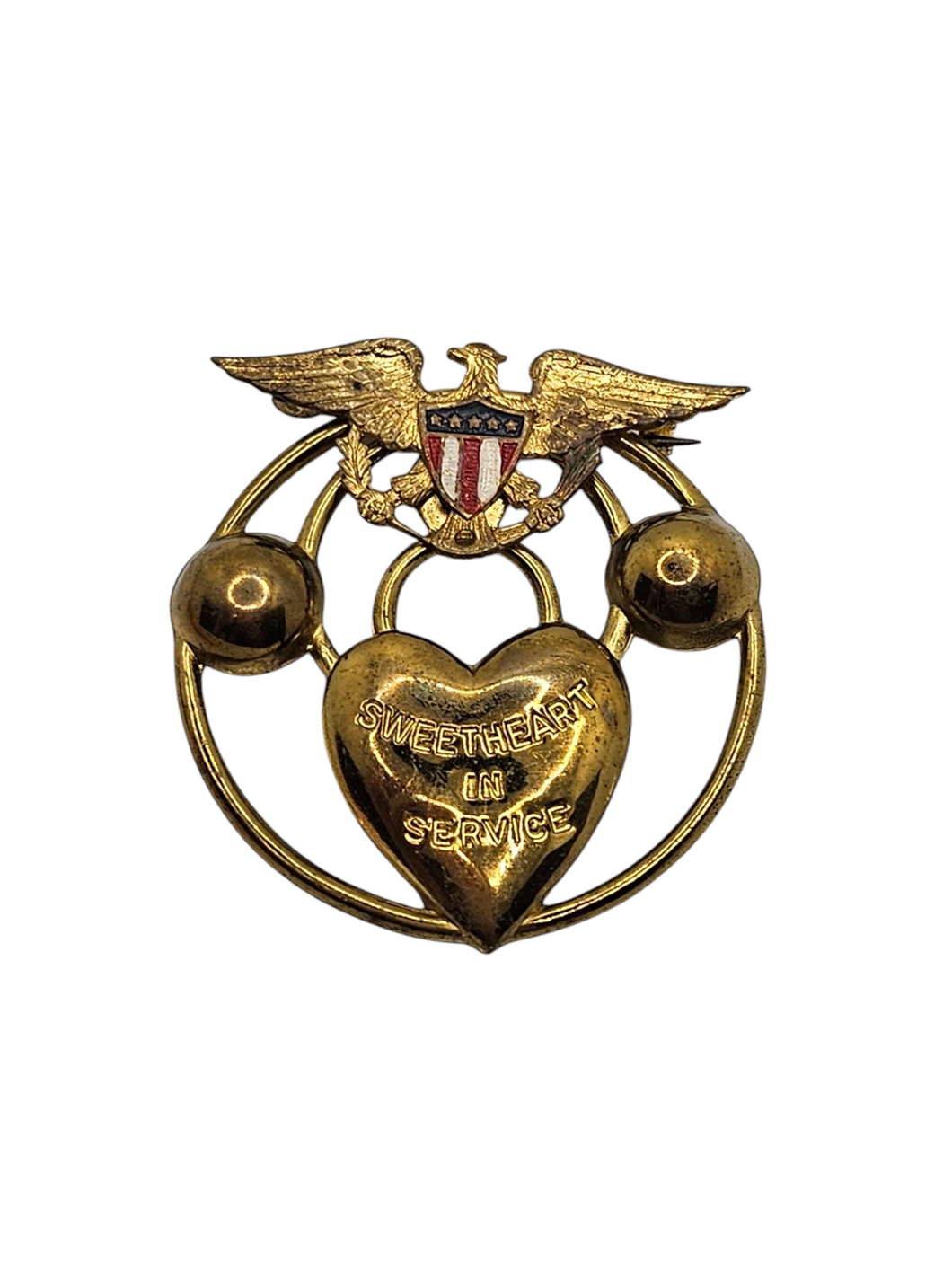 1940s World War Two US Sweetheart in Service Brooch