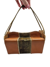 Load image into Gallery viewer, 1940s/1950s Orange, Cream, Tan and Green Snakeskin Box Bag
