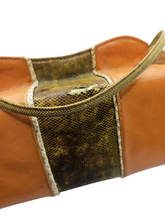 Load image into Gallery viewer, 1940s/1950s Orange, Cream, Tan and Green Snakeskin Box Bag
