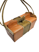 Load image into Gallery viewer, 1940s/1950s Orange, Cream, Tan and Green Snakeskin Box Bag
