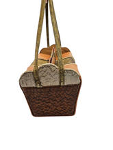 Load image into Gallery viewer, 1940s/1950s Orange, Cream, Tan and Green Snakeskin Box Bag
