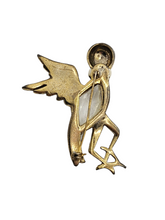 Load image into Gallery viewer, 1940s Unsigned H Pomerantz Figuarl Glass and Metal Bird Brooch
