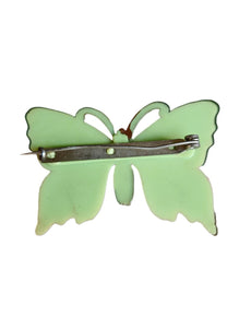 1940s Apple Green Celluloid Butterfly Brooch