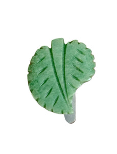 1930s Art Deco Green Galalith Leaf Dress Clip