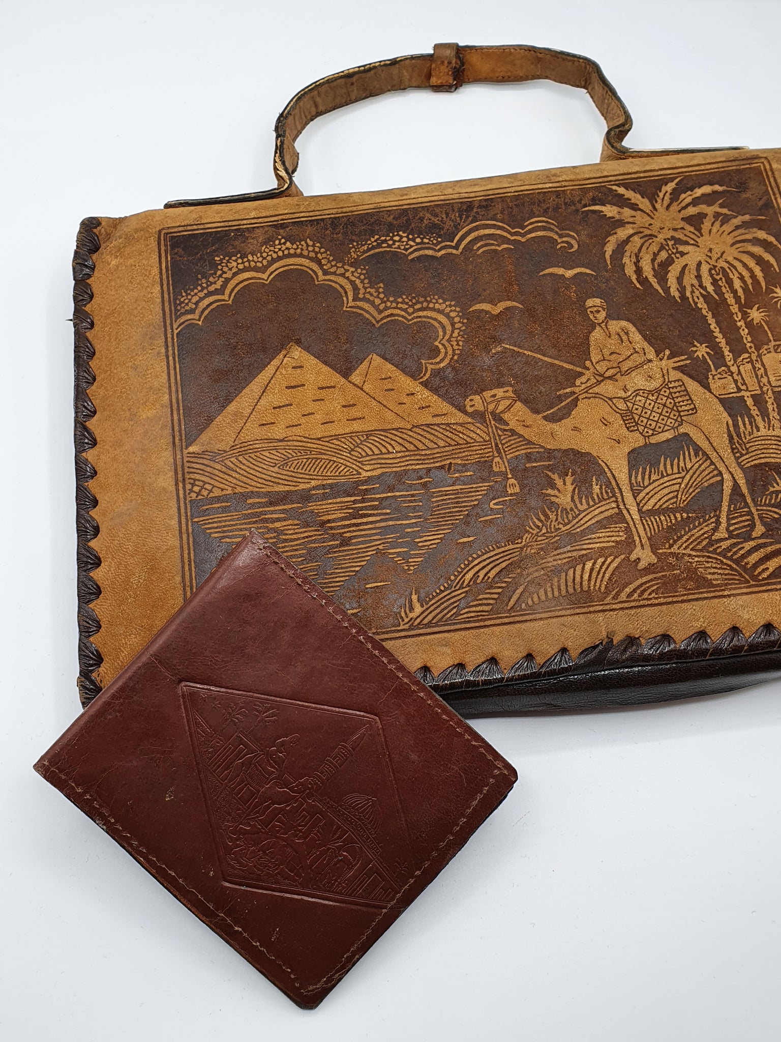 Vintage 1930's/1940's Small Leather Egyptian Handbag